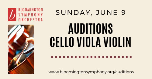Auditions for cello viola violin on June 9