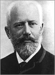 A black and white photograph of Piotr Ilyich Tchaikovsky