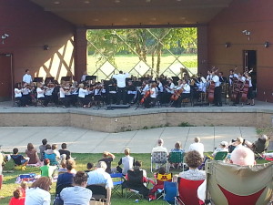 The Bloomington Symphony Orchestra performs at the Mt. Normandale Lake Bandshell in Bloomington, Minnesota (August 2013)