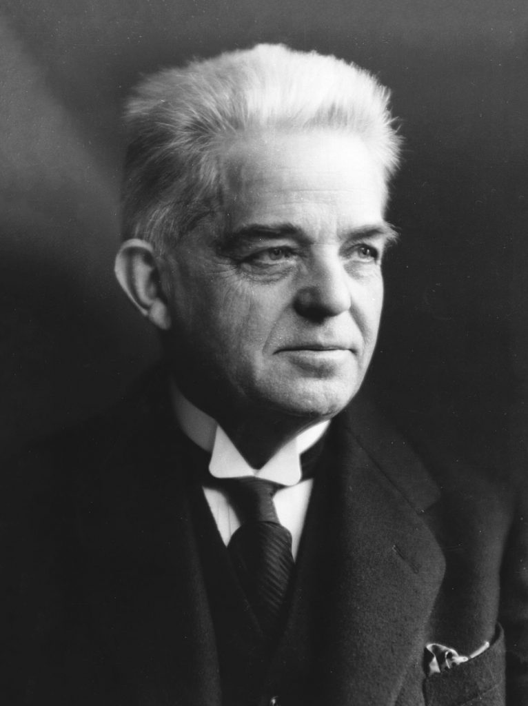 A black and white photograph of Danish composer Carl Nielsen from 1931